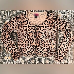 Leopard Button Down Cardigan - Large